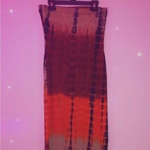 Strapless tye dye dress